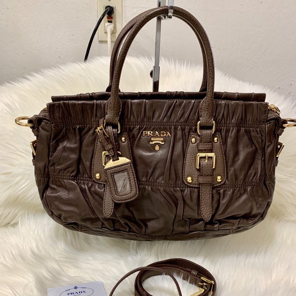 PRADA brown 2 way bag